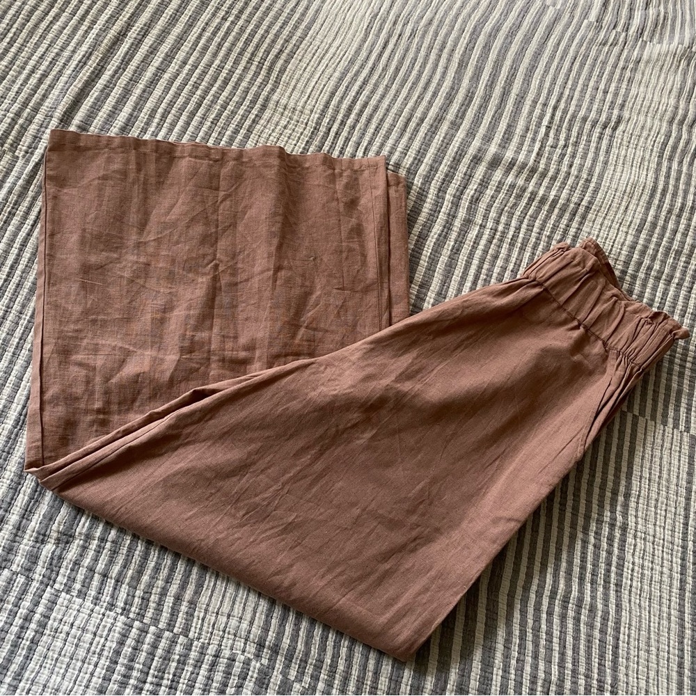 shore brand high waisted linen pant - Picture 3 of 8